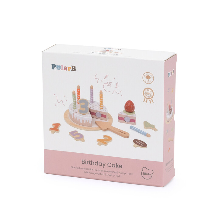 VIGA Wooden Birthday Cake for Slicing