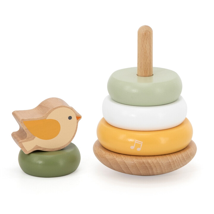 VIGA PolarB Wooden Educational Pyramid - Bird