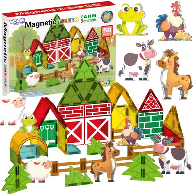 WOOPIE Magnetic Building Blocks 7.5 cm Farm 50 pcs.