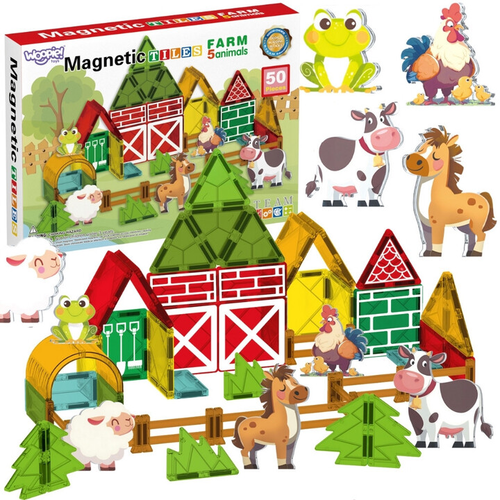 WOOPIE Magnetic Building Blocks 7.5 cm Farm 50 pcs.