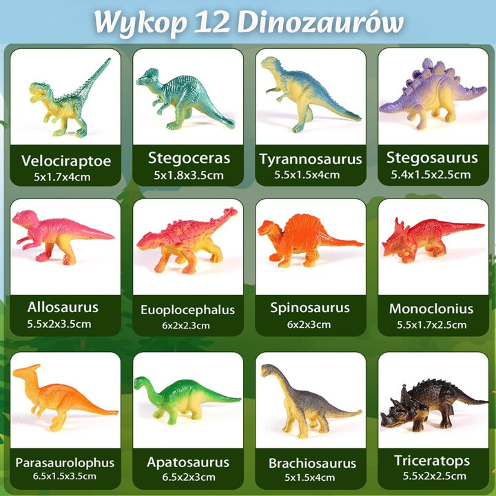 WOOPIE Dinosaur Egg Dig Archaeologist's Kit to Excavate 12 Dinosaurs