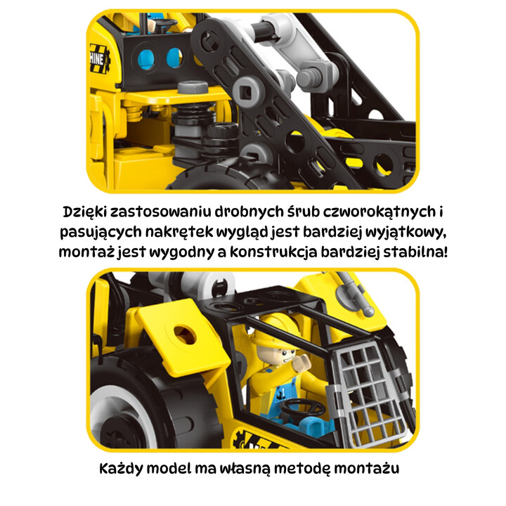 WOOPIE Zestaw Konstrukcyjny Pojazdy Budowlane 6w1 223 el.