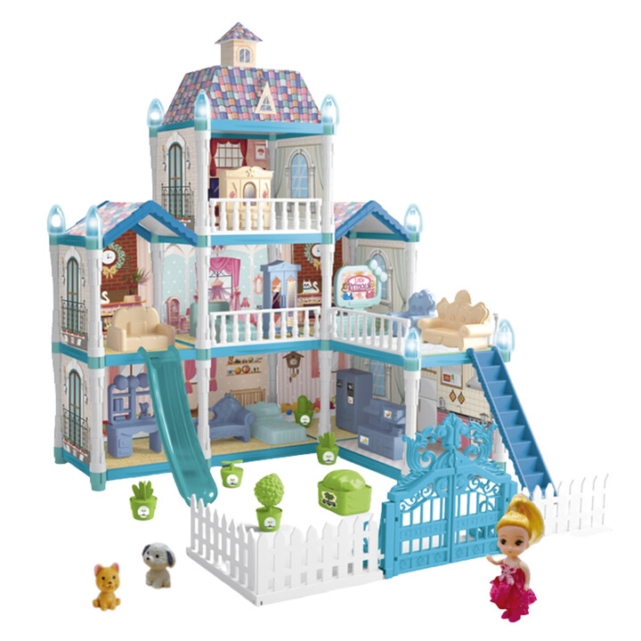 WOOPIE Winter Garden Dollhouse with Accessories and Illuminated Doll 191 pcs.