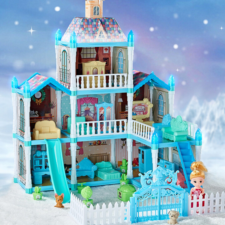 WOOPIE Winter Garden Dollhouse with Accessories and Illuminated Doll 191 pcs.