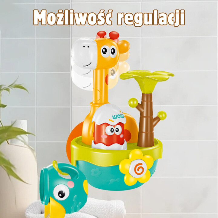WOOPIE BABY Giraffe Bath Toy with Suction Cup Funnel