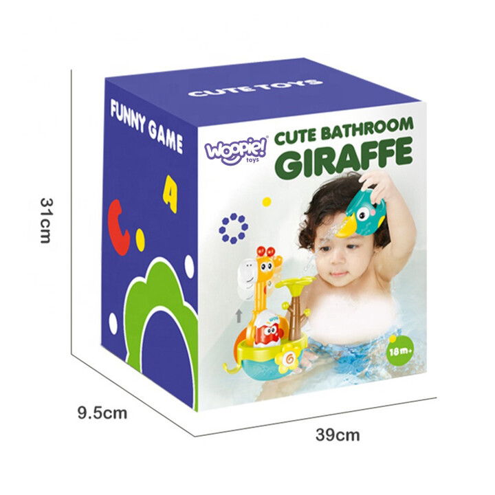 WOOPIE BABY Giraffe Bath Toy with Suction Cup Funnel