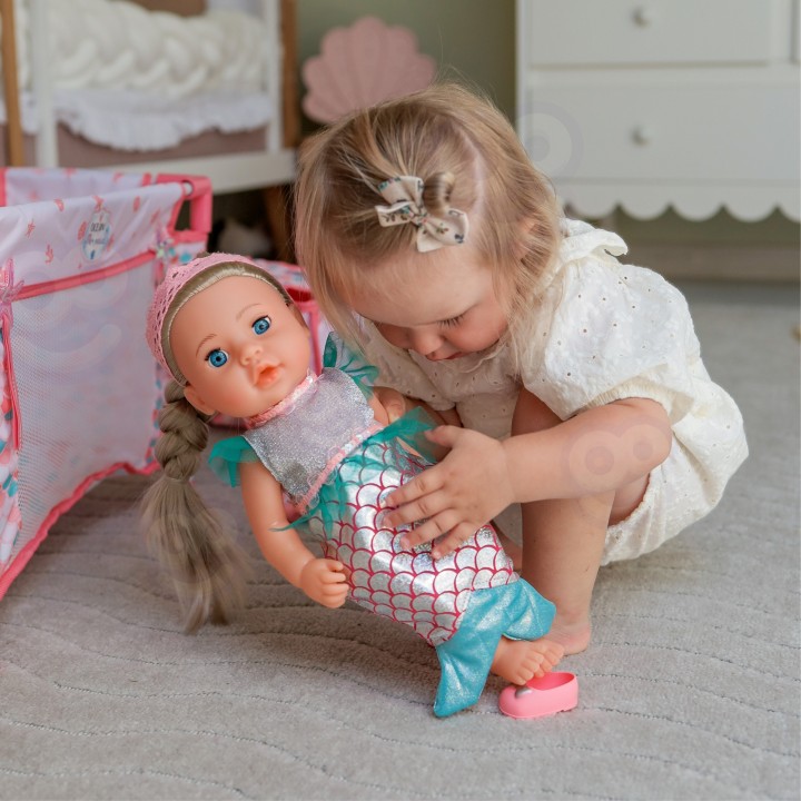 WOOPIE ROYAL Baby Doll 36 cm Mermaid Interactive Set XXL Caregiver 18 in 1
