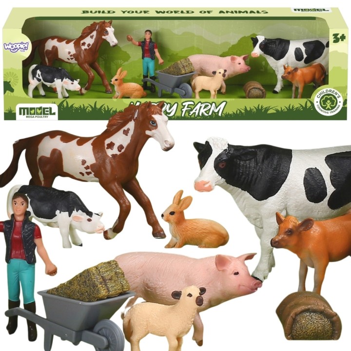 WOOPIE Figurki Zwierząt Szczęśliwa Farma 10el.