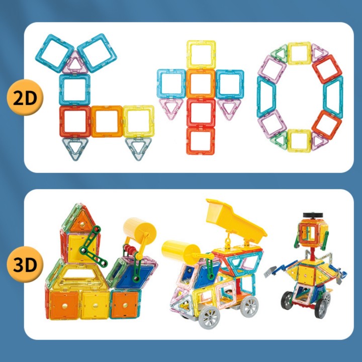 WOOPIE Klocki Magnetyczne 3D Pojazdy Zestaw 80el.