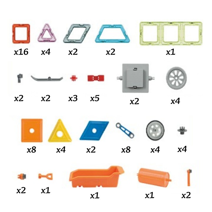 WOOPIE Klocki Magnetyczne 3D Pojazdy Zestaw 80el.