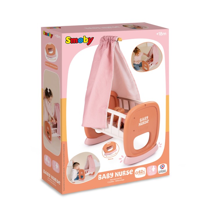 Smoby Baby Nurse Cradle with Canopy
