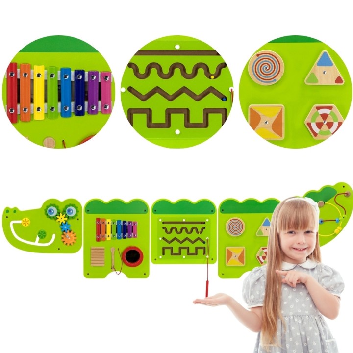 VIGA Crocodile Manipulative Sensory Board FSC Montessori Certificate