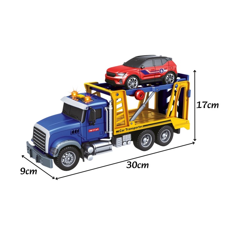 WOOPIE Tow Truck Transporter with Car Light Sound Scale 1:14