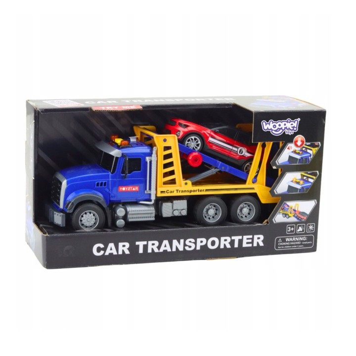WOOPIE Tow Truck Transporter with Car Light Sound Scale 1:14