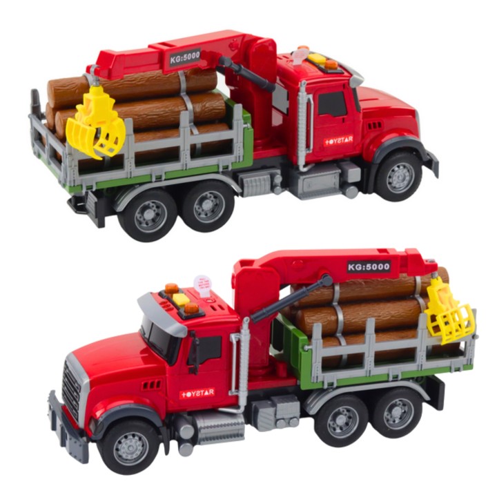 WOOPIE Truck with Moving Timber Crane, Sound, Light 1:14
