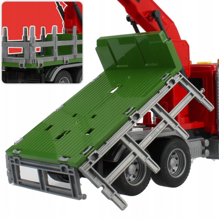 WOOPIE Truck with Moving Timber Crane, Sound, Light 1:14