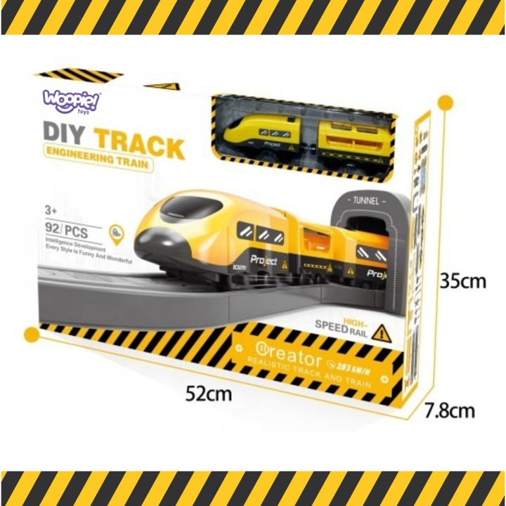 WOOPIE Electric Train Locomotive Construction Crew Set 92pcs.