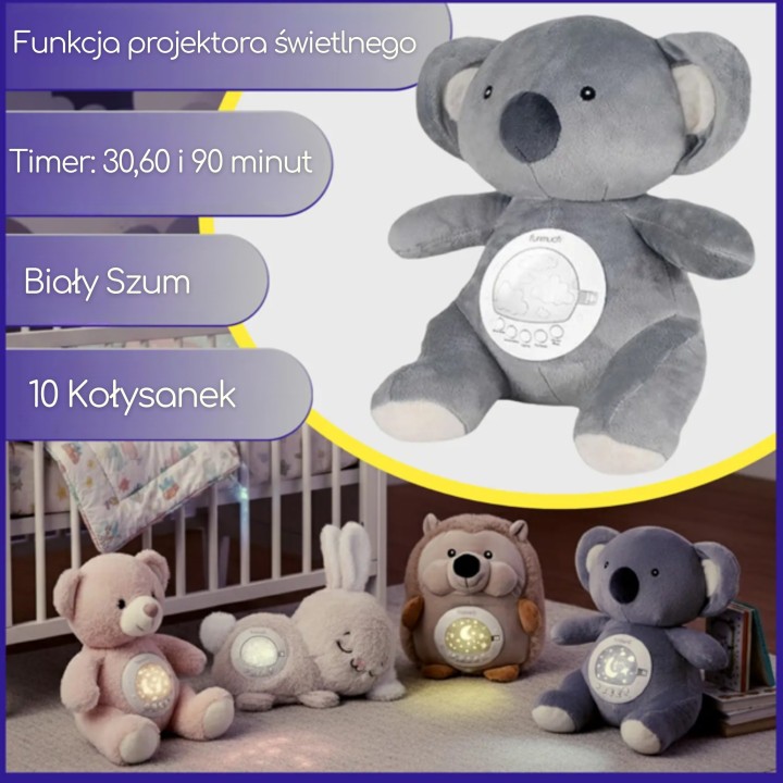WOOPIE BABY Polar Bear Cuddly Toy with Projector and Soothing Sounds 15 Melodies