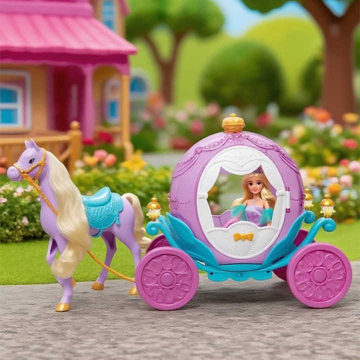 WOOPIE ROYAL Princess Lily Doll and Magic Carriage Accessories