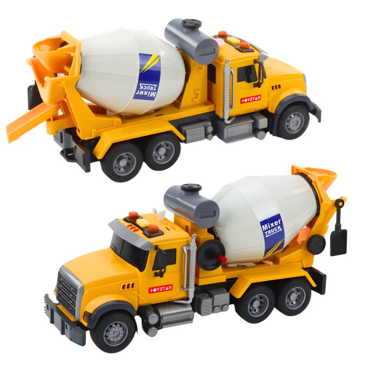 WOOPIE Cement Mixer Truck Rotating Drum Lights Sounds Yellow