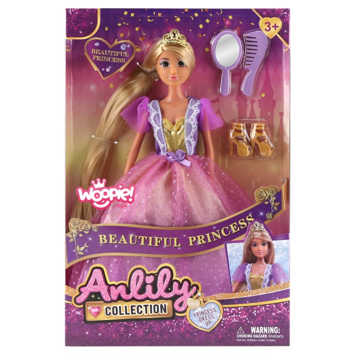 WOOPIE ROYAL Lili Princess Doll with Long Hair and Accessories