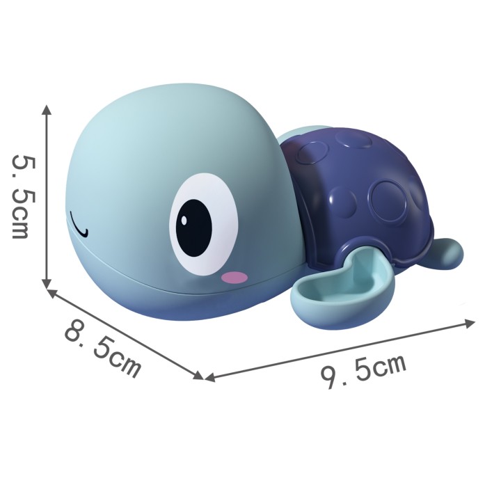 Woopie the Turtle Swimming Wind-Up Bath Toy Blue
