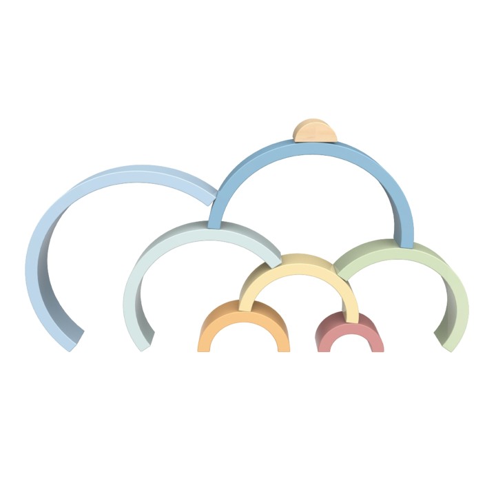 Wooden Pastel Rainbow -Tooky Toy - Montessori Educational Toy!