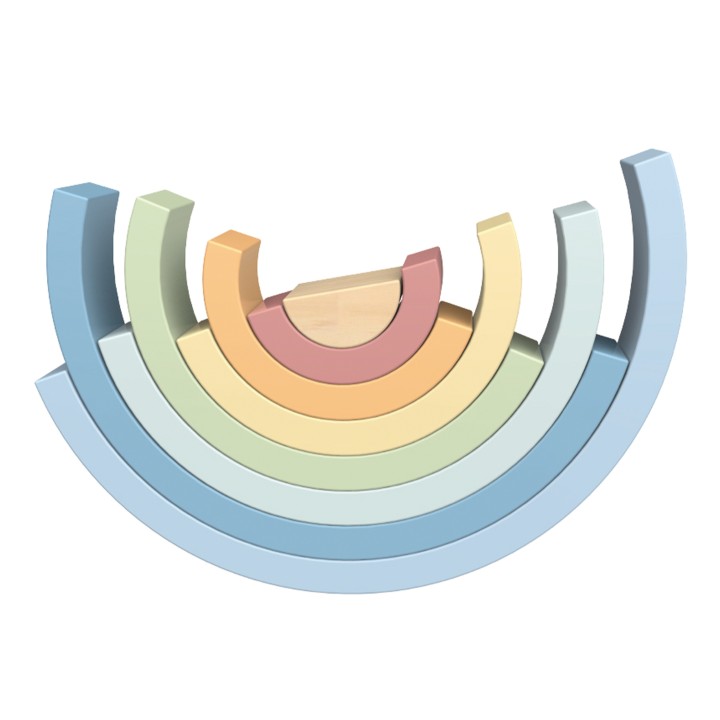 Wooden Pastel Rainbow -Tooky Toy - Montessori Educational Toy!