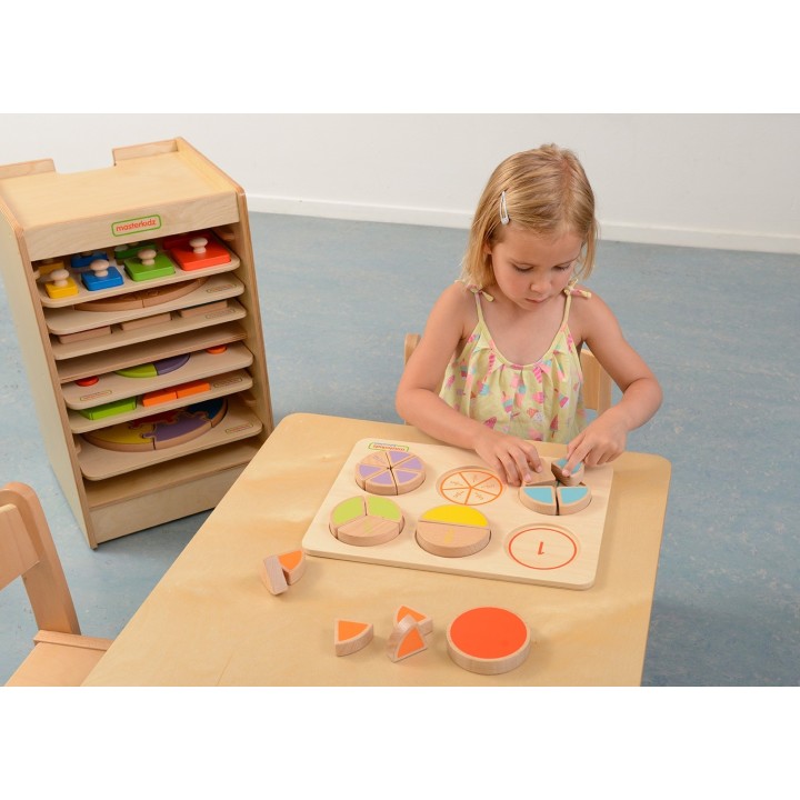 MASTERKIDZ Wooden Math Puzzle Fractions