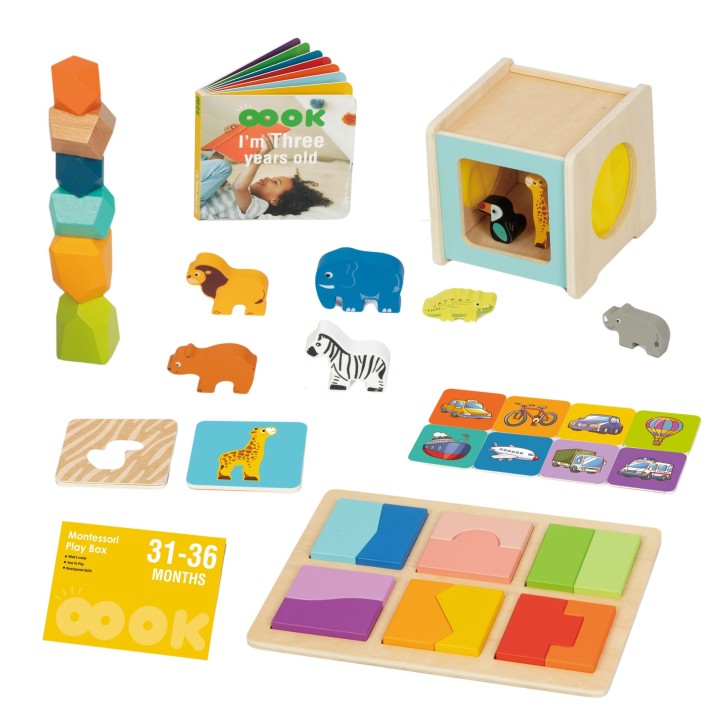 WOOPIE GREEN Box Pudełko XXL Montessori Edukacyjne 7w1 Sensoryczne 31-36 Mies.