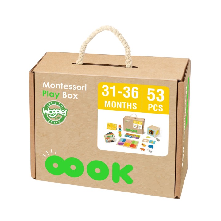WOOPIE GREEN Box Pudełko XXL Montessori Edukacyjne 7w1 Sensoryczne 31-36 Mies.