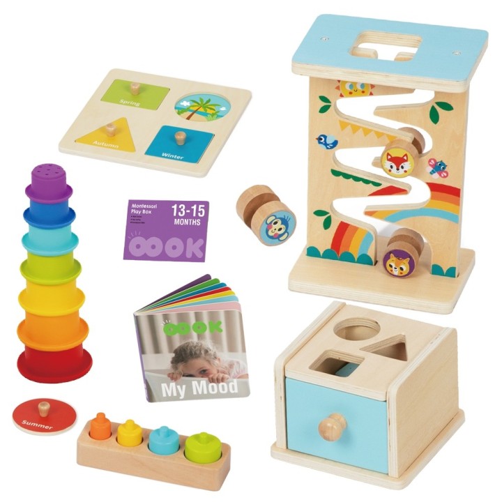WOOPIE GREEN Pudełko Box 6w1 13-15m Montessori Edukacyjne Sensoryczne
