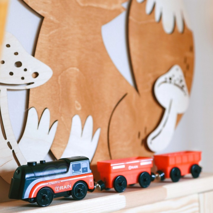 WOOPIE Electric Train Set Locomotive Track Farm Animals 70 pcs.