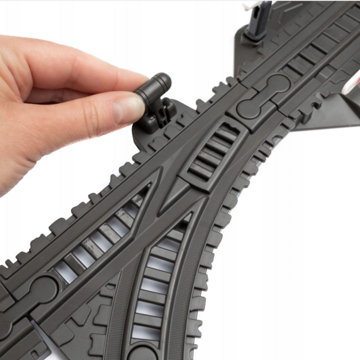 WOOPIE Electric Train Track Retro Train Locomotive + 2 Wagons – 76-piece Set