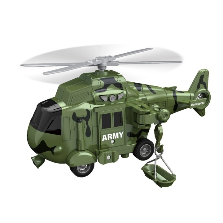 WOOPIE Zestaw Pojazdów Wojskowych z Wyrzutnią Czołg Helikopter 4SZT