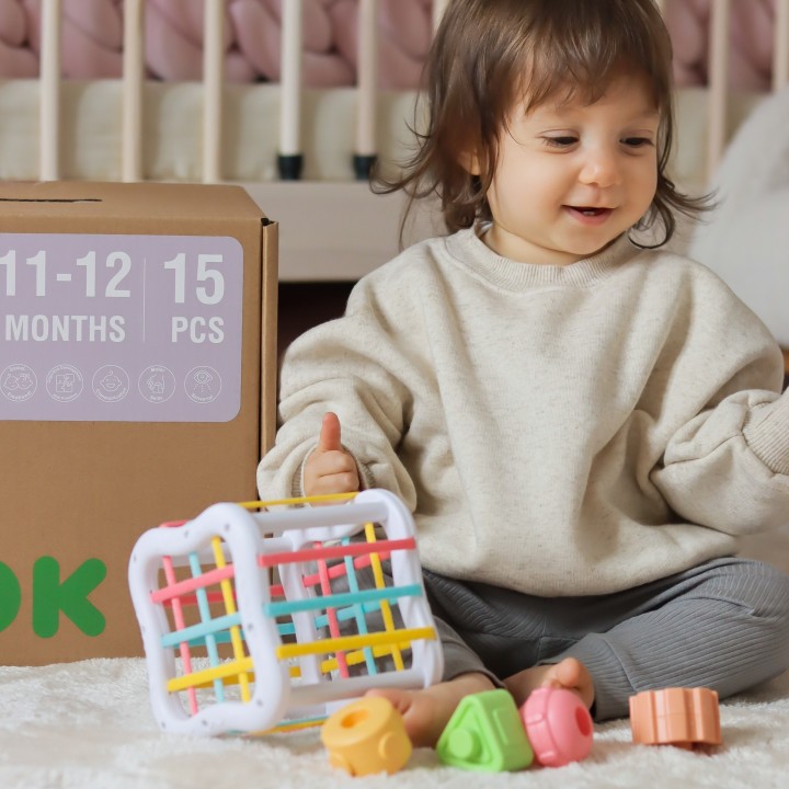 WOOPIE GREEN Pudełko Box 5w1 Montessori Edukacujny 11-12M