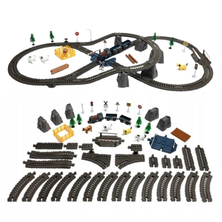 WOOPIE Electric Train Freight Locomotive XXL Track 90 pcs.