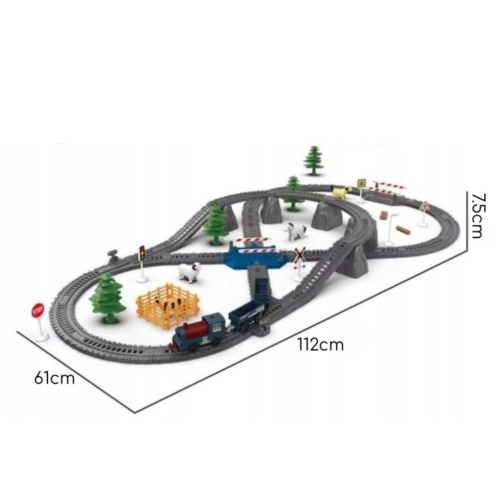 WOOPIE Electric Train Freight Locomotive XXL Track 90 pcs.