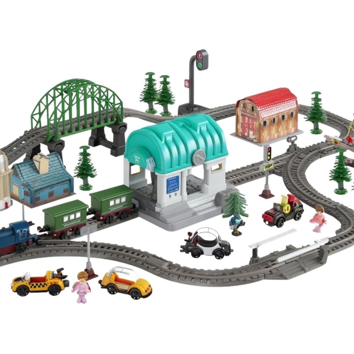 WOOPIE Electric Train Track XXL Train Locomotive Town Set 108 pcs.
