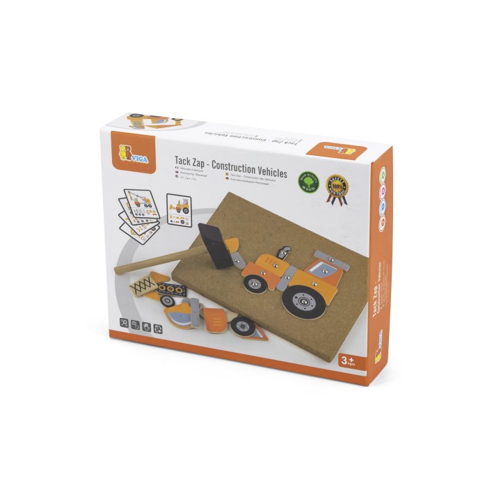 VIGA Wooden Nailing Toy Construction Vehicles 45 Pieces Montessori