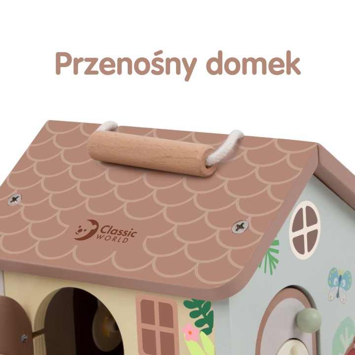 CLASSIC WORLD Wooden Sensory Educational House with Locks and Keys 11 pcs.