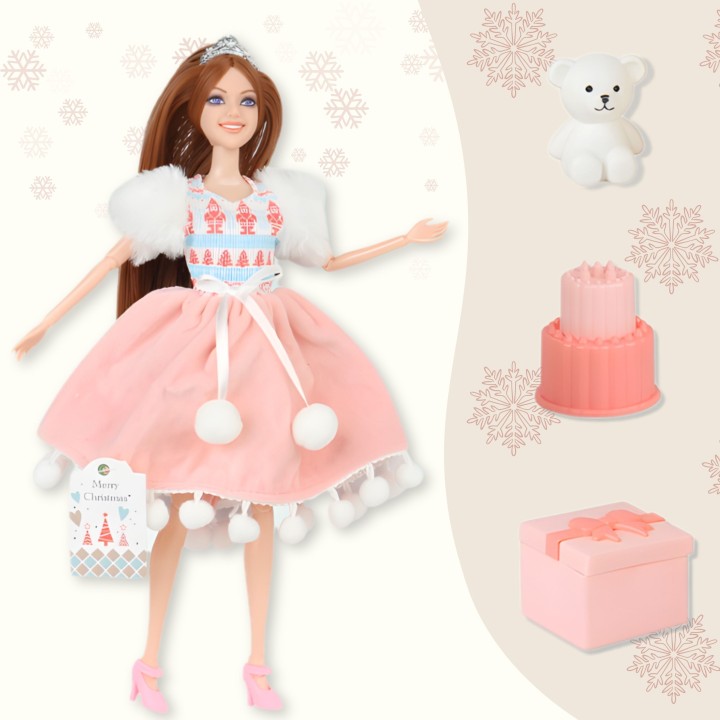 WOOPIE ROYAL Emi Birthday Princess Doll with Teddy Bear