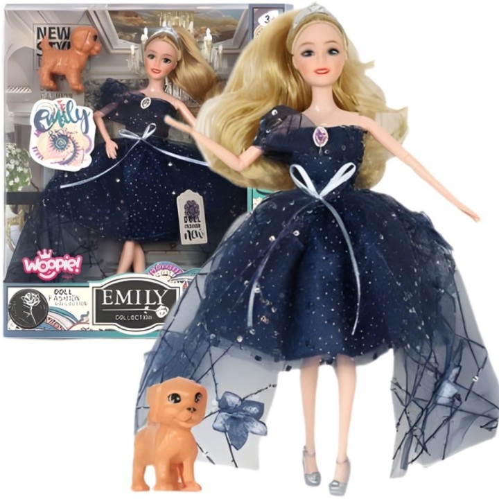 WOOPIE ROYAL Emi Doll in Crown and Black Dress Doggie