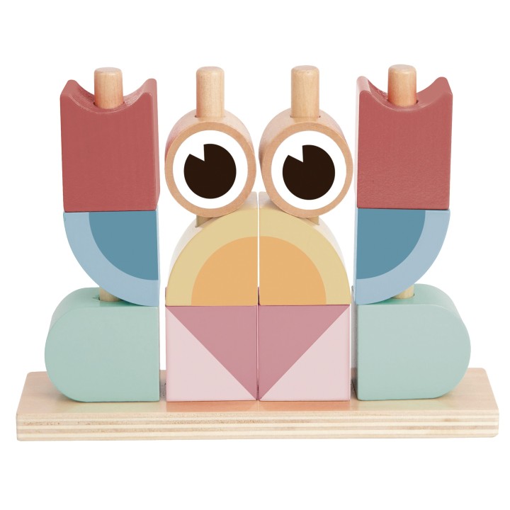Montessori Wooden Puzzle Crab Tooky Toy - Colorful Block Stacks