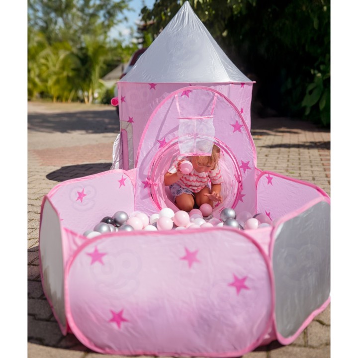 WOOPIE 3-in-1 Princess Palace XXL Tent with Tunnels and Pool