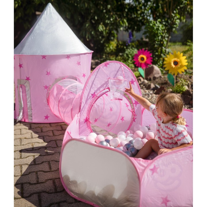 WOOPIE 3-in-1 Princess Palace XXL Tent with Tunnels and Pool