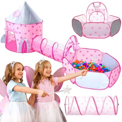 WOOPIE 3-in-1 Princess Palace XXL Tent with Tunnels and Pool