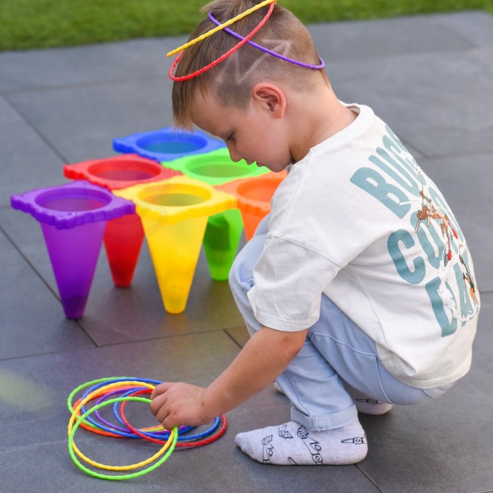 WOOPIE 3-in-1 Garden Game Set 30 Pieces Throw at the Target and Cones