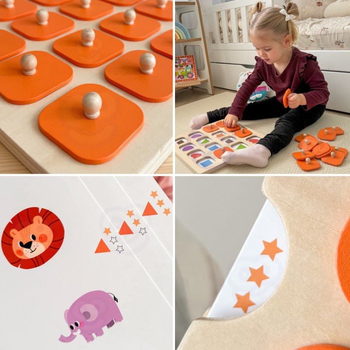 Viga Memory - Gra Pamięciowa Zgadnij Obrazki, 10 Kart Montessori