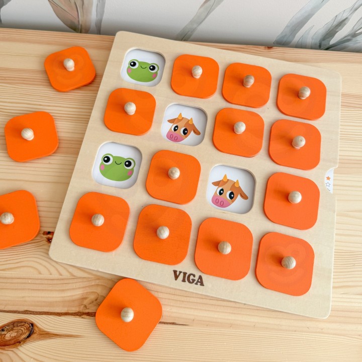 Viga Memory - Guess the Pictures Memory Game, 10 Montessori Cards